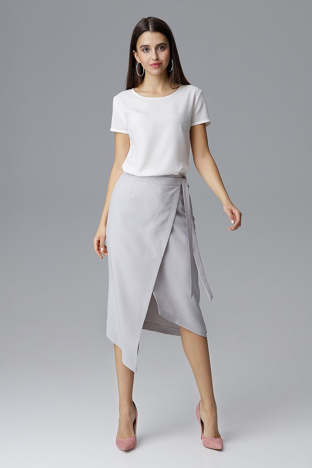 Asymmetrical Tie Waist Skirt Figl