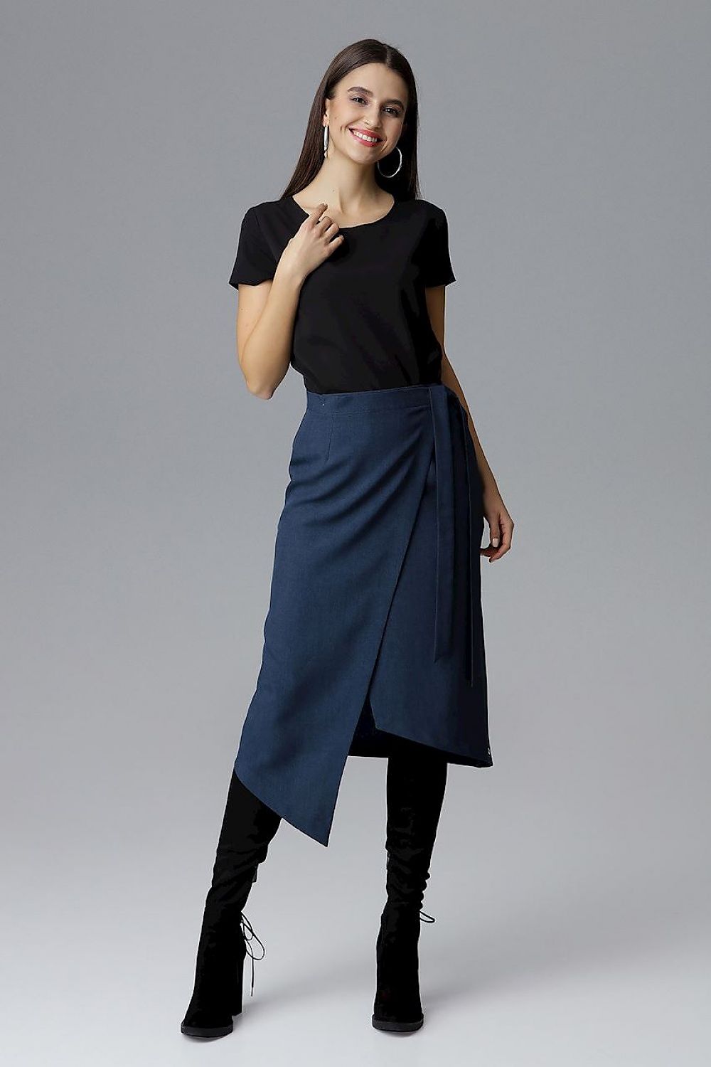 Asymmetrical Tie Waist Skirt Figl