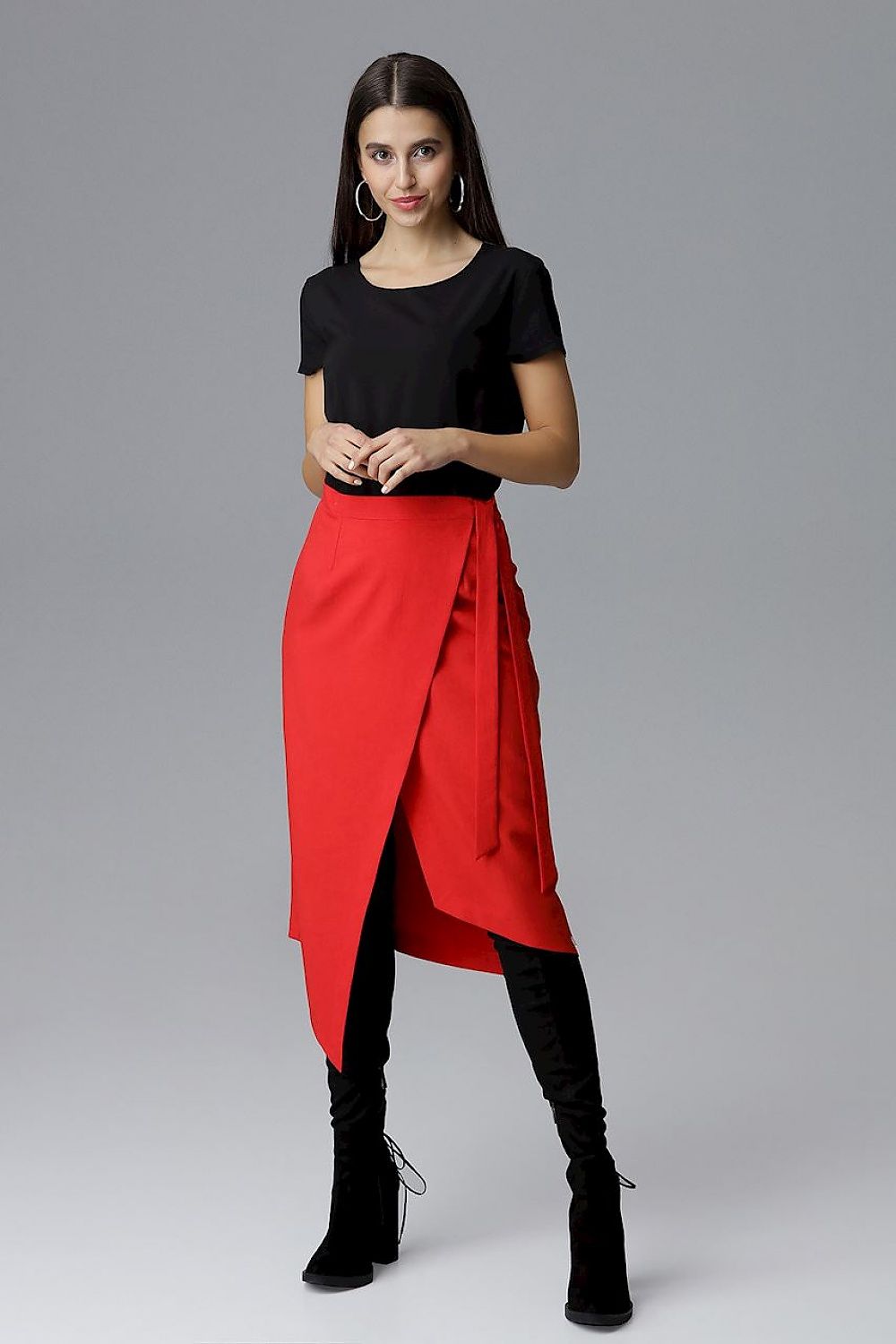 Asymmetrical Tie Waist Skirt Figl