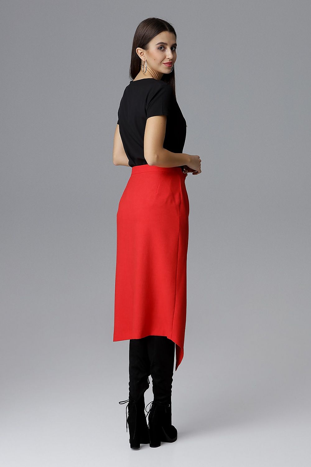 Asymmetrical Tie Waist Skirt Figl