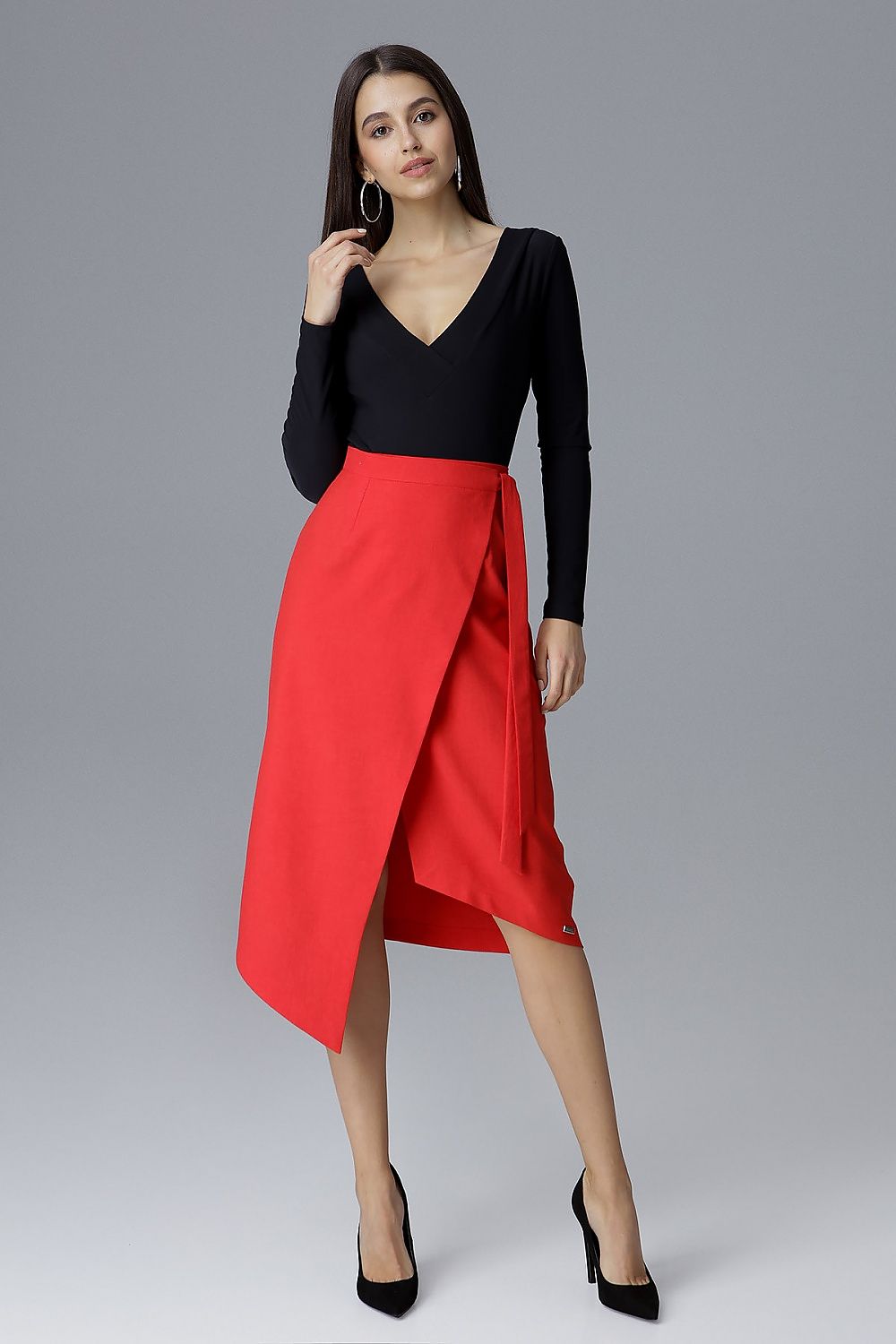 Asymmetrical Tie Waist Skirt Figl