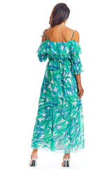 Airy Maxi Dress With Frill Tie Awama