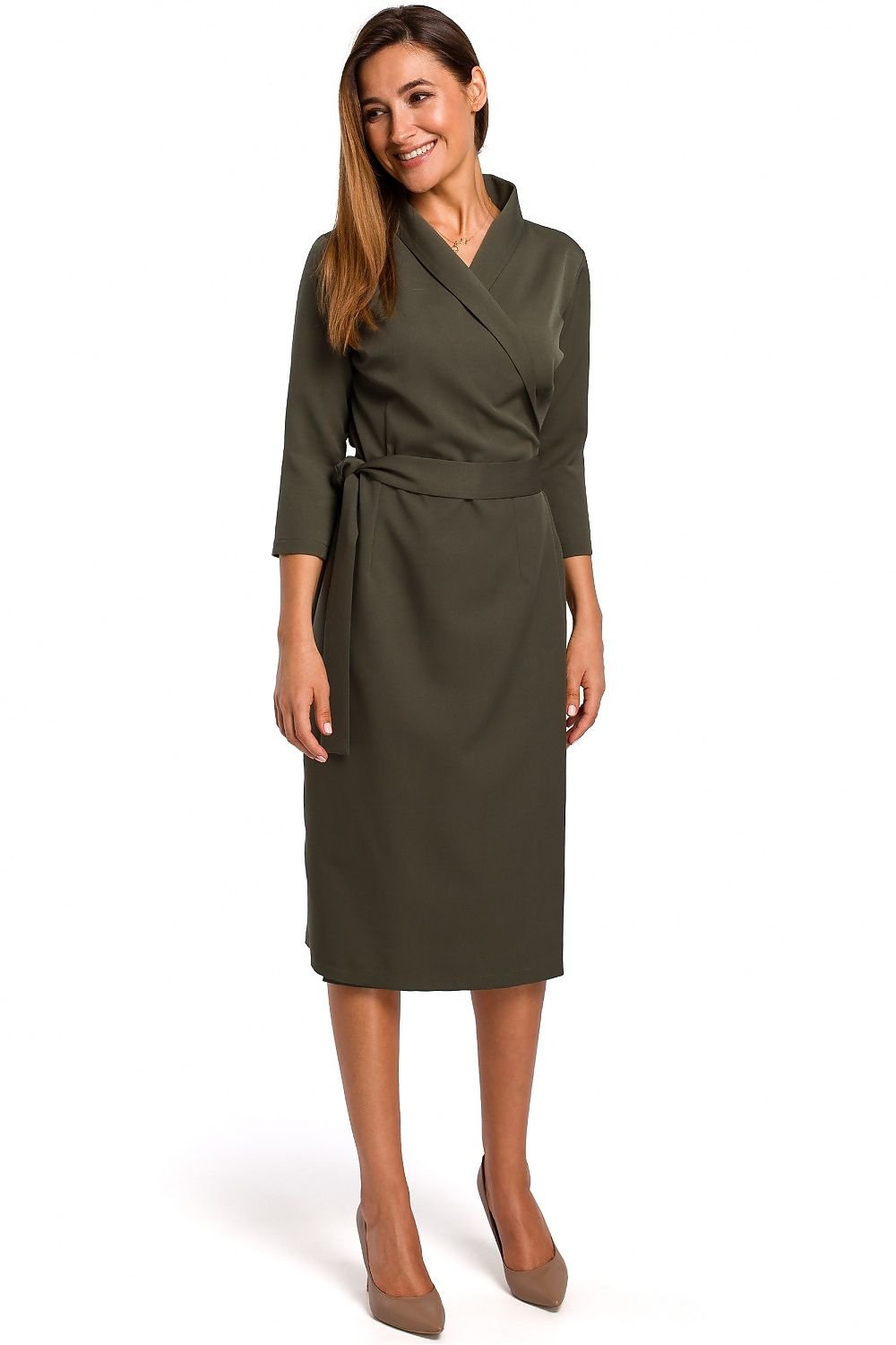 Elegant Shawl Collar Daydress Stylove