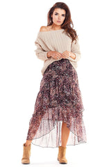 Asymmetrical Tulle Maxi Skirt Awama