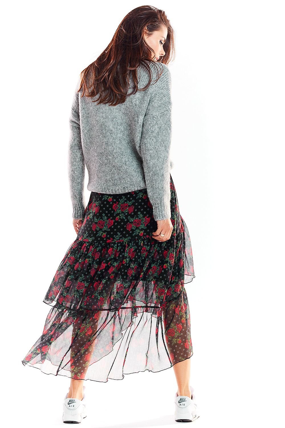 Asymmetrical Tulle Maxi Skirt Awama