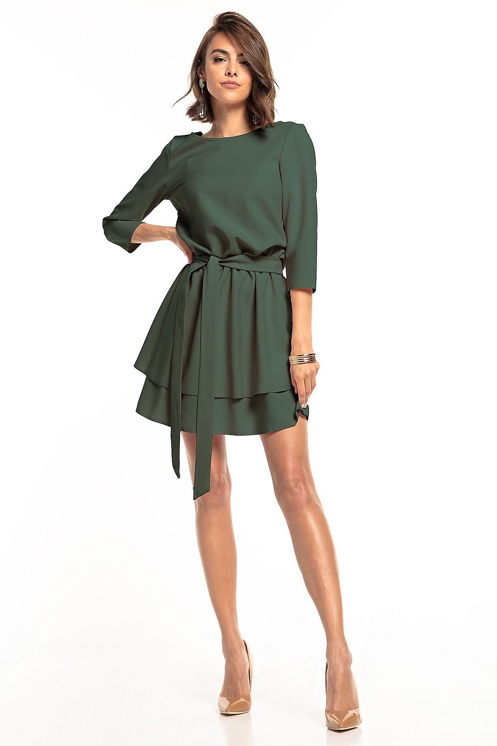 Double Skirt 3/4 Sleeve Dress Tessita