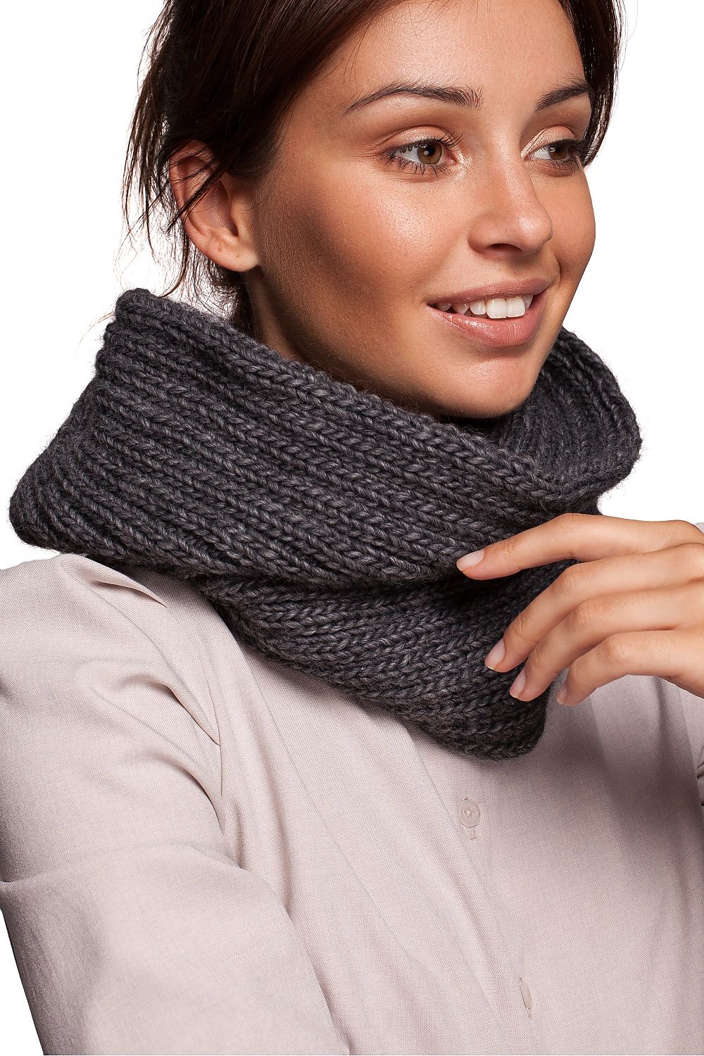 Fitted Warm Knit Infinity Scarf