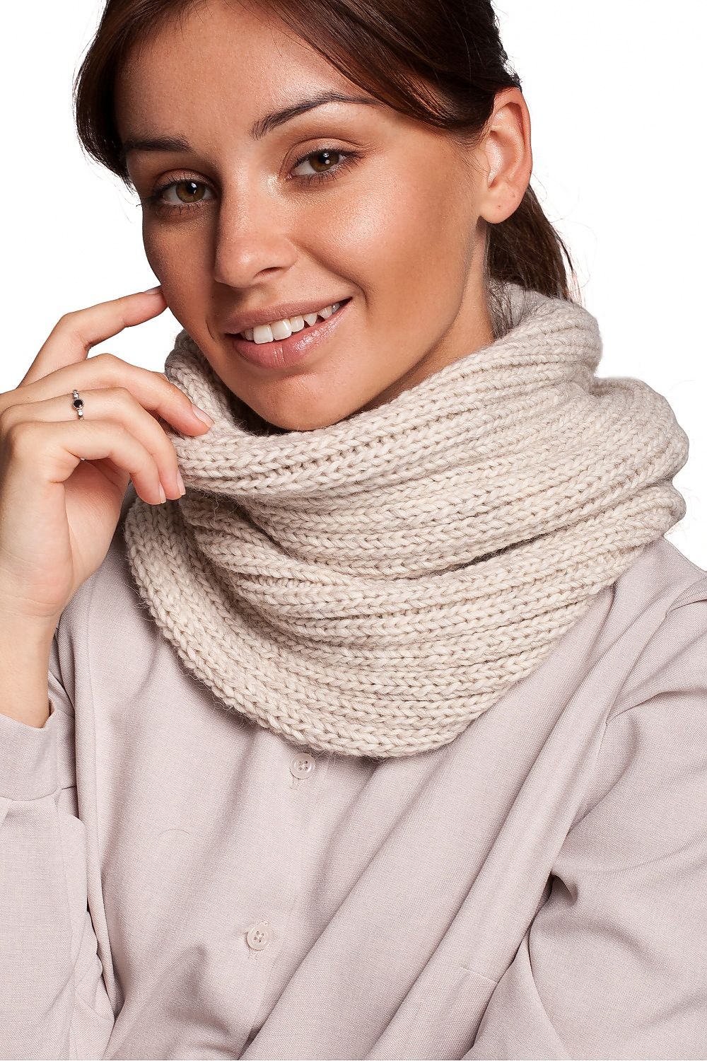 Fitted Warm Knit Infinity Scarf