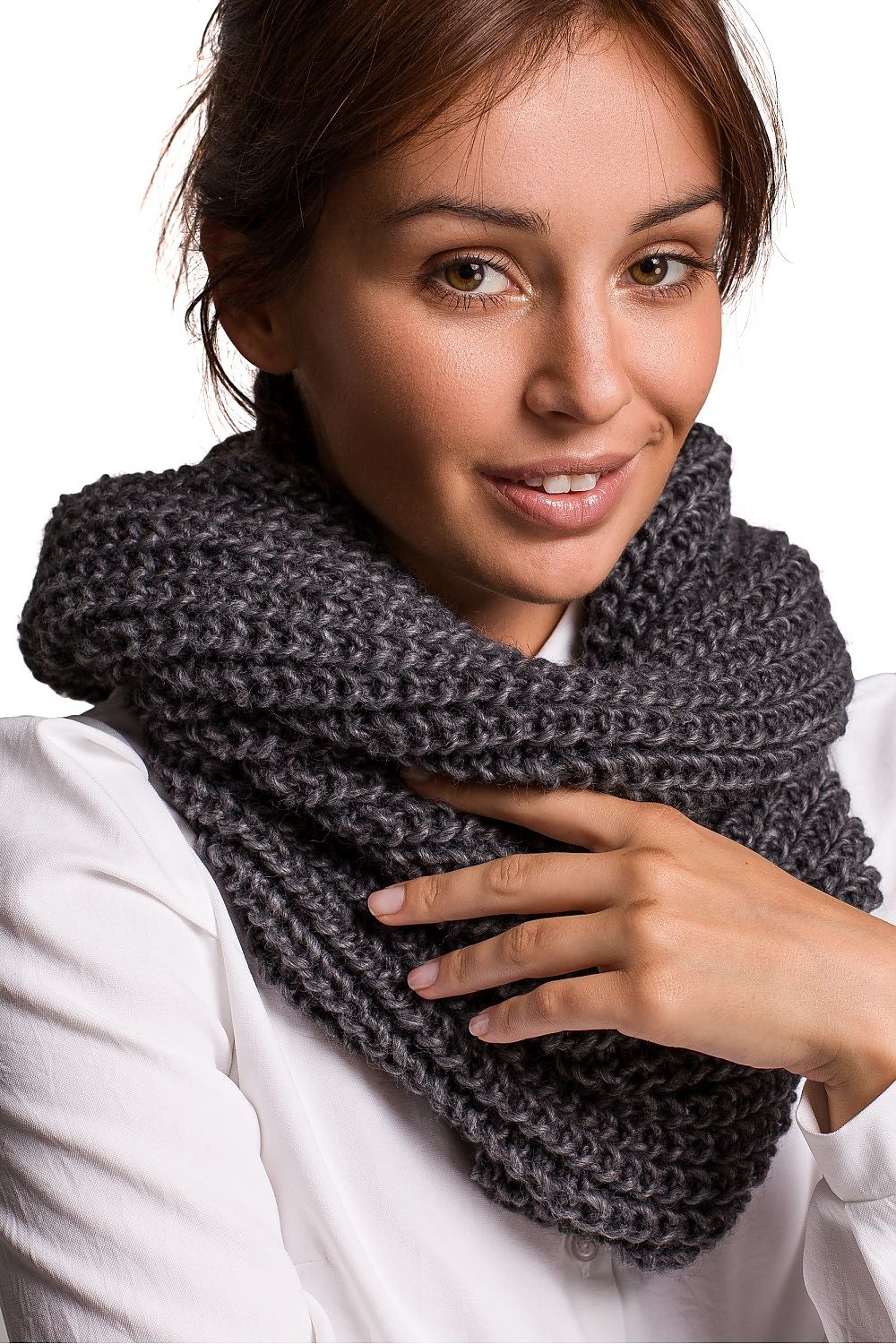 Warm Thick Ribbed Infinity Scarf BE Knit