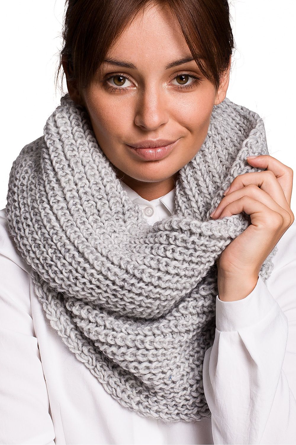 Warm Thick Ribbed Infinity Scarf BE Knit