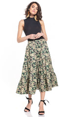 Floral Pattern Cotton Long Skirt Tessita