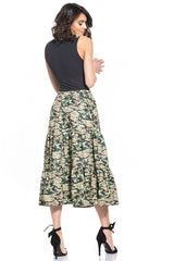 Floral Pattern Cotton Long Skirt Tessita