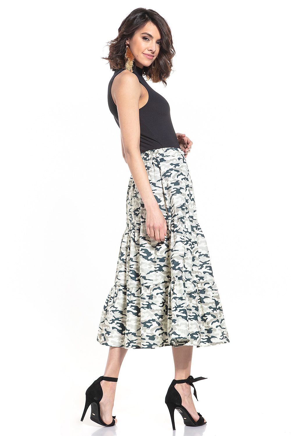 Floral Pattern Cotton Long Skirt Tessita