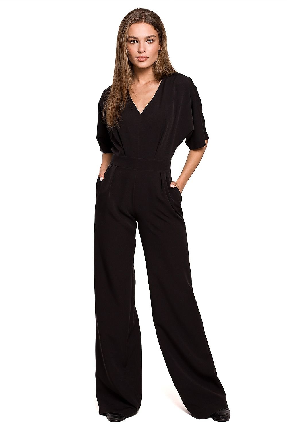 Wide Leg Batwing Sleeve Jumpsuit Stylove