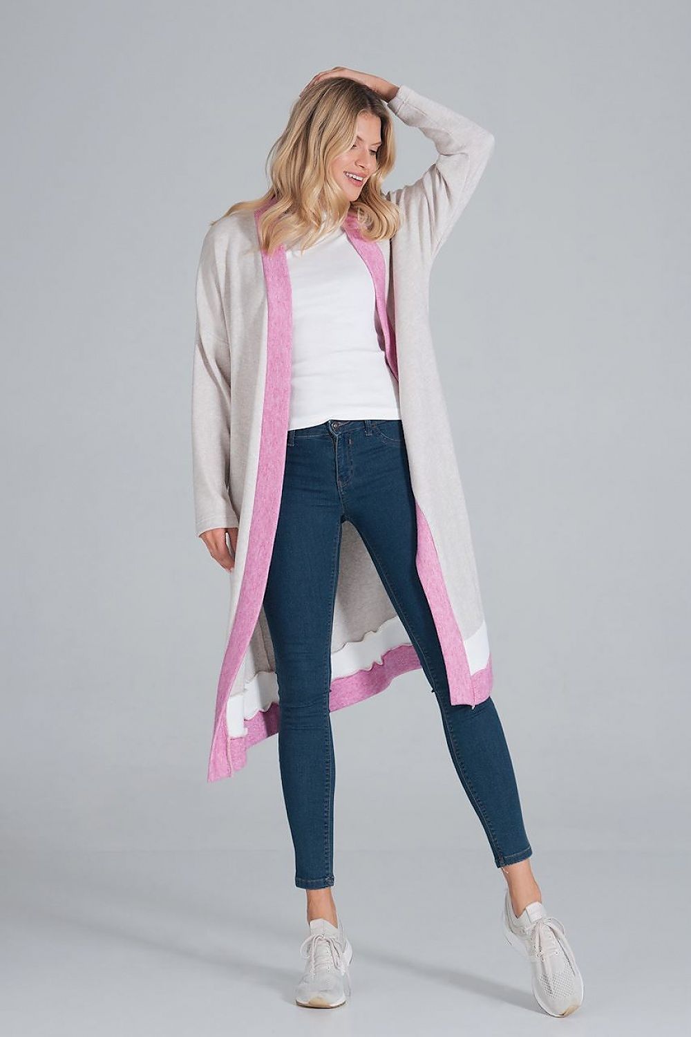 Warm Tri-Color Long Sleeve Cardigan Figl