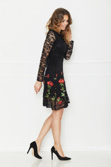 Elegant Lace Long Sleeve Evening Dress La Aurora