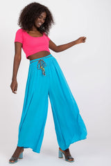 High-Waisted Wide-Leg Viscose Trousers Och Bella