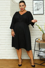 Elegant Flared Sleeve Plus Size Dress Karko