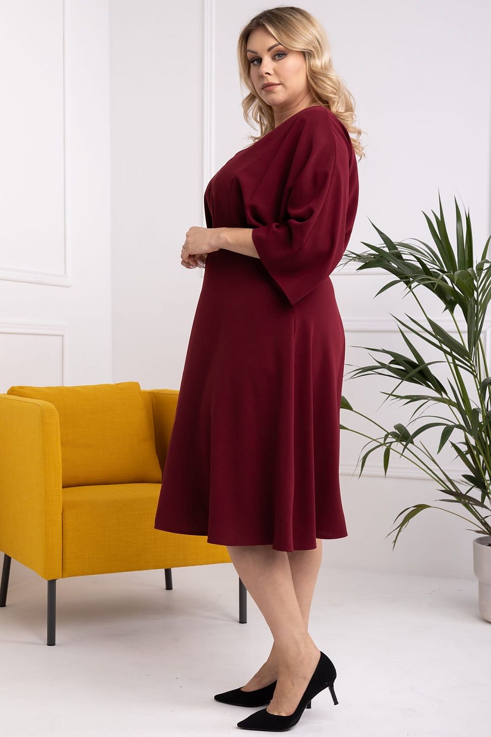 Elegant Flared Sleeve Plus Size Dress Karko