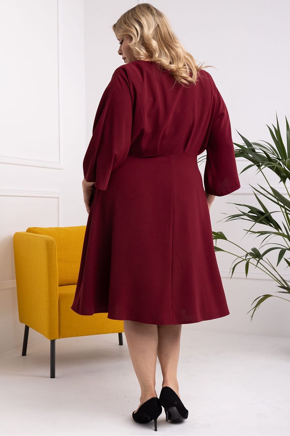 Elegant Flared Sleeve Plus Size Dress Karko