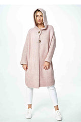 Knee-Length Hooded Sweater Figl