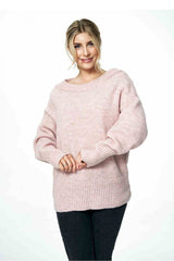 Loose Sweater With Boat Neckline Figl