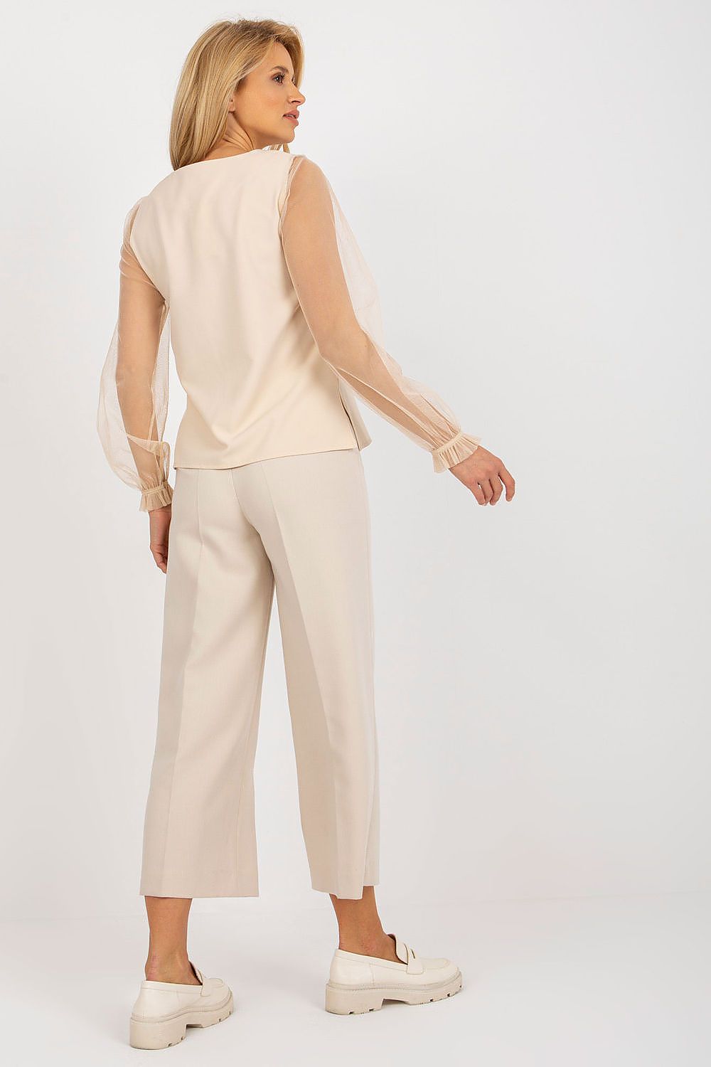 Elegant Blouse With Mesh Sleeves Lakerta