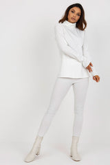 Ribbed Turtleneck Long Sleeve Blouse Lakerta