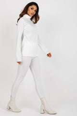 Ribbed Turtleneck Long Sleeve Blouse Lakerta