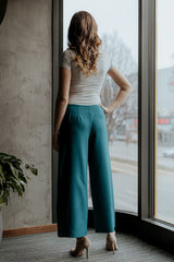 Wide Leg Decorative Zipper Trousers Tessita