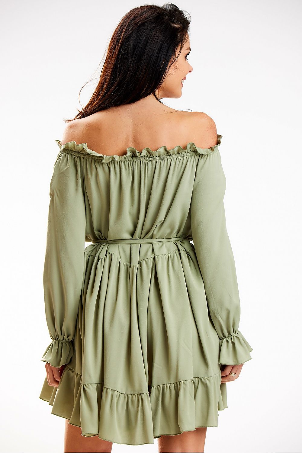 Airy Ruffled A-Line Dress Awama