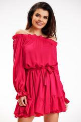 Airy Ruffled A-Line Dress Awama