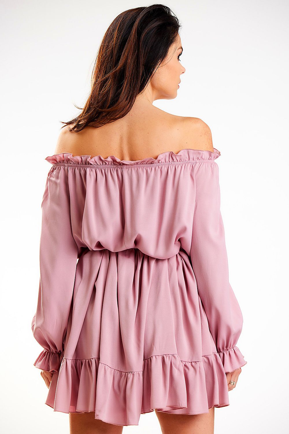 Airy Ruffled A-Line Dress Awama