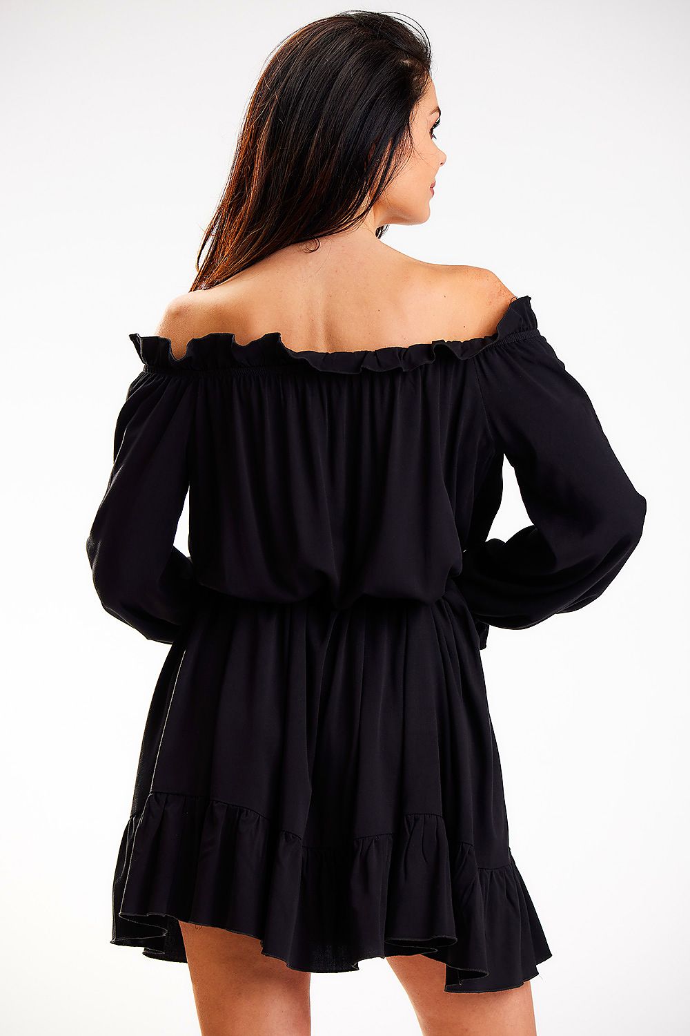 Airy Ruffled A-Line Dress Awama