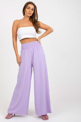 Casual Wide-Leg Fabric Trousers Italy Moda