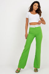 Straight Cut High-Waisted Trousers Italy Moda