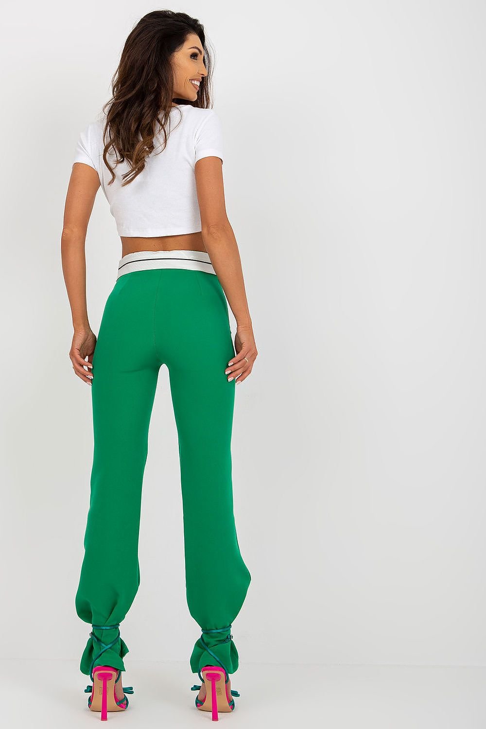 Straight Cut High-Waisted Trousers Italy Moda