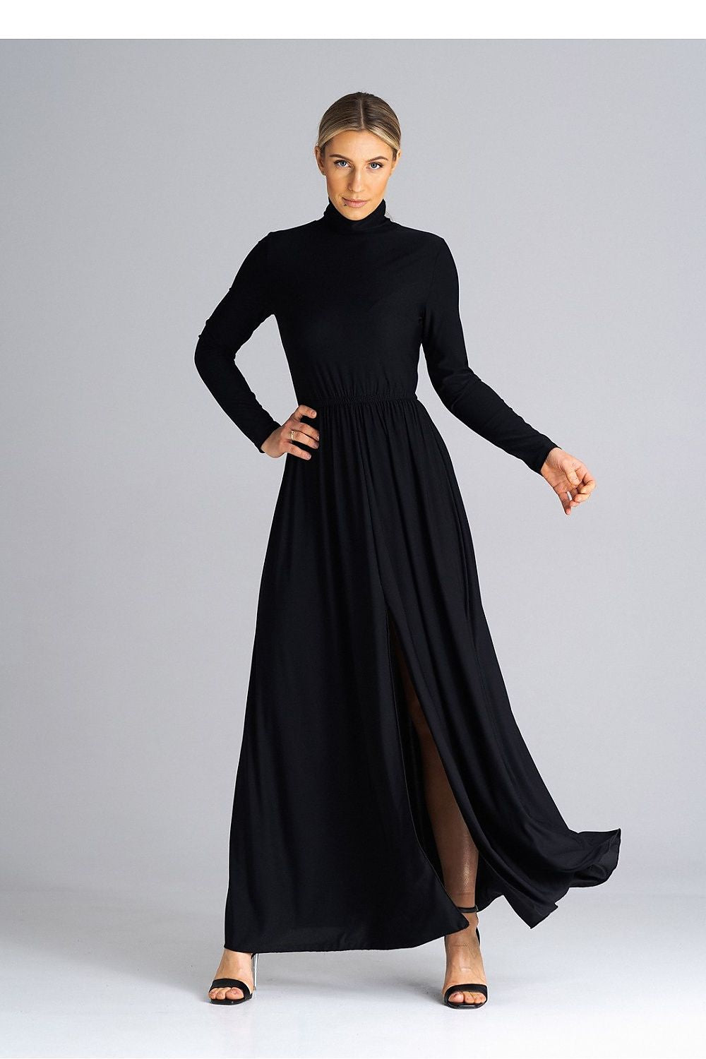 Fitted Maxi Dress With Turtleneck Figl