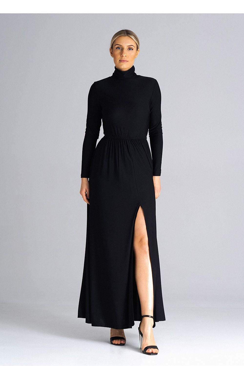 Fitted Maxi Dress With Turtleneck Figl