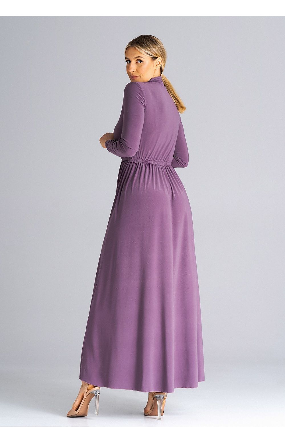 Fitted Maxi Dress With Turtleneck Figl