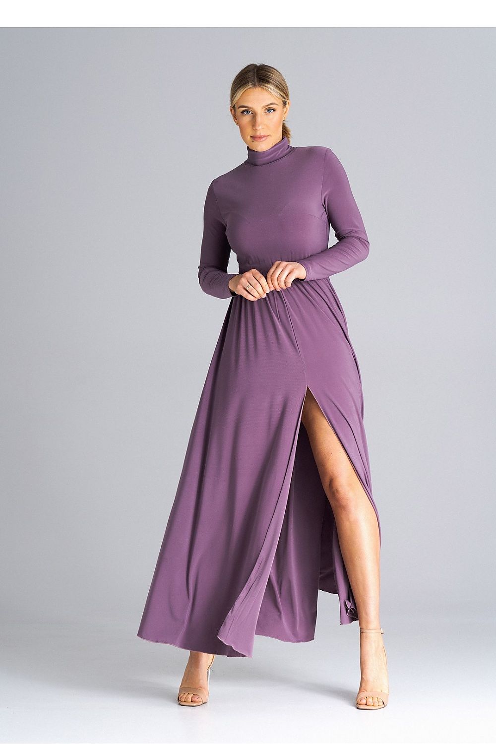 Fitted Maxi Dress With Turtleneck Figl