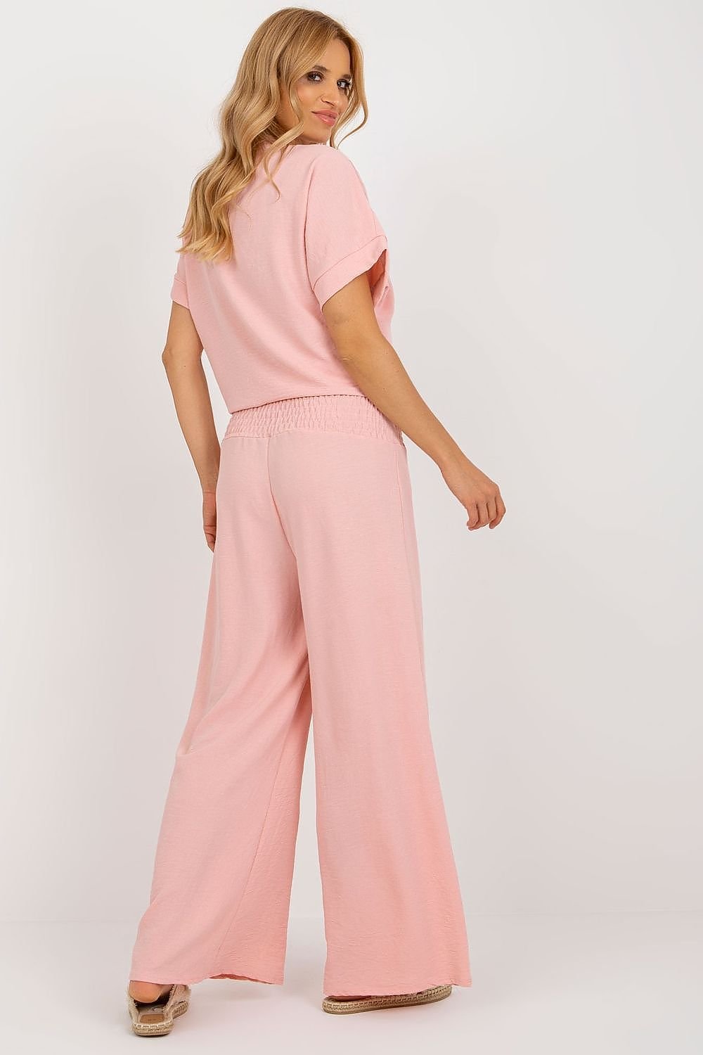 Casual Wide-Leg Fabric Trousers Italy Moda