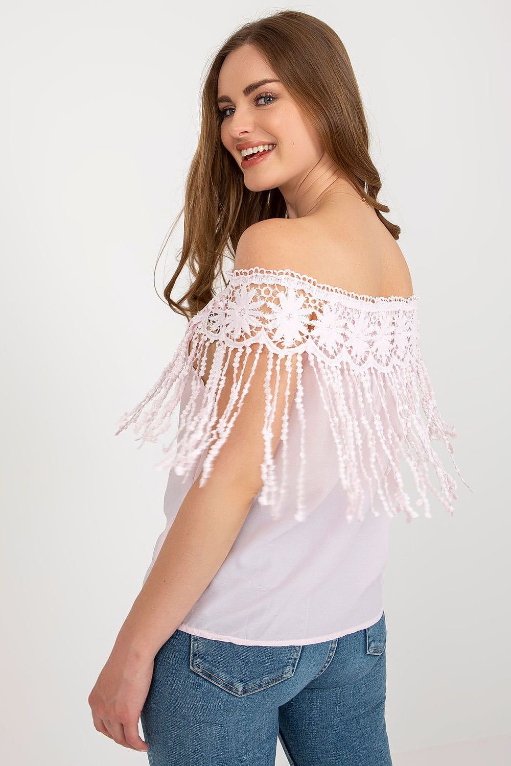 Spanish Style Lace Trimmed Summer Blouse