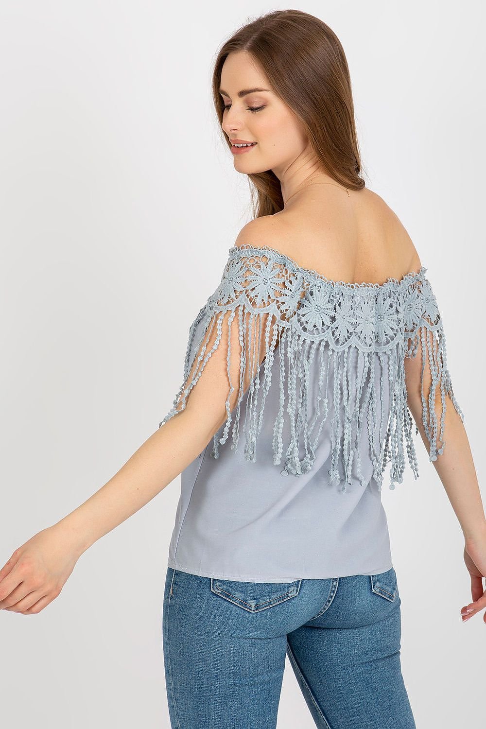 Spanish Style Lace Trimmed Summer Blouse