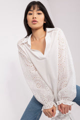 Elegant Openwork Long-Sleeved Blouse Lakerta