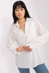 Elegant Openwork Long-Sleeved Blouse Lakerta