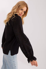 Elegant Openwork Long-Sleeved Blouse Lakerta