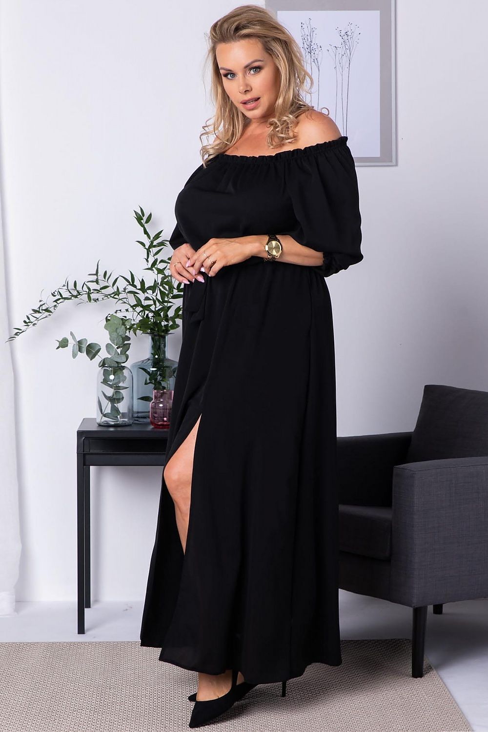 Elegant Long Slit Dress Astra Karko