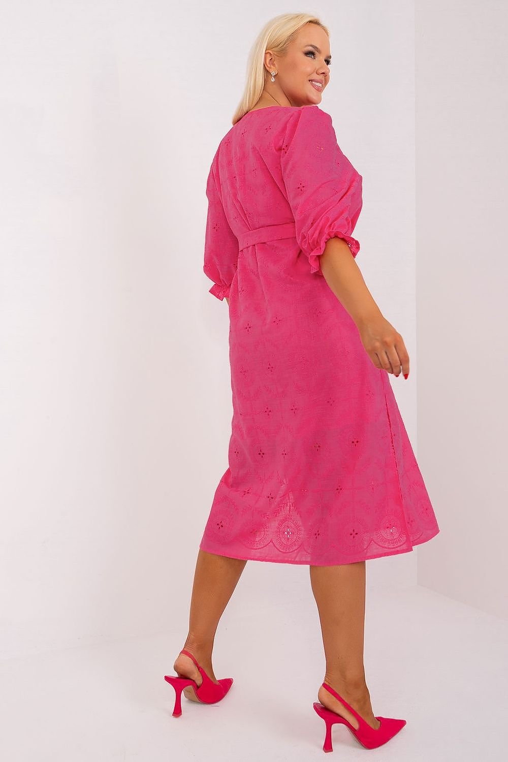 Embroidered Cotton Plus Size Dress Lakerta