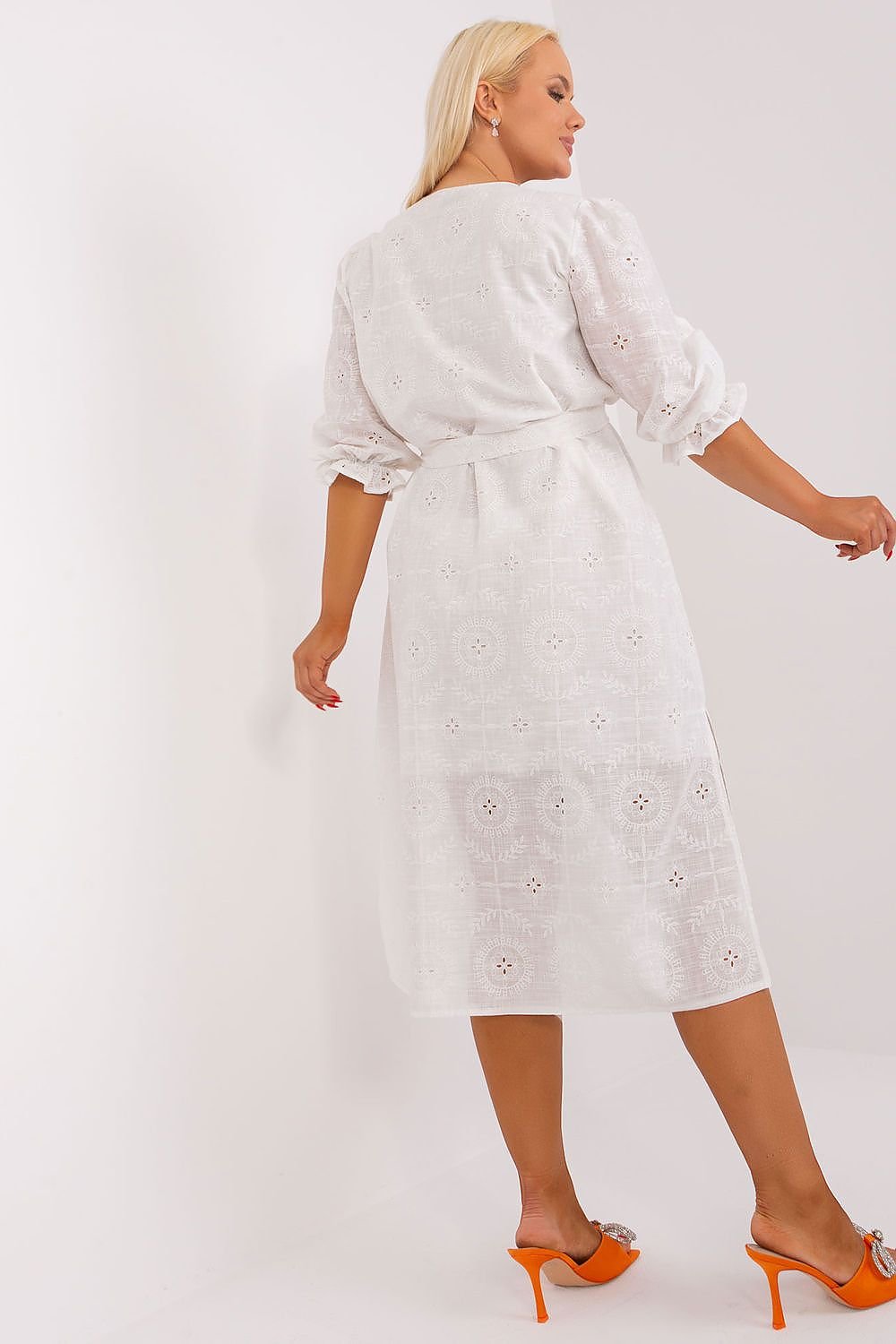 Embroidered Cotton Plus Size Dress Lakerta